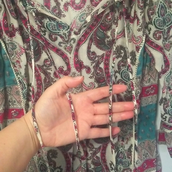 Lucky Brand Paisely print shirt Size M - Picture 3 of 4